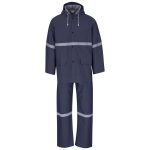 Light Duty Tornado  Hi-Viz Reflective  Rubberised Rainsuit - Navy