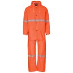 Light Duty Tornado  Hi-Viz Reflective  Rubberised Rainsuit - Orange
